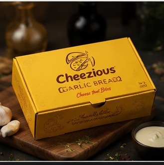 Cheezious garlic bread carton with dip