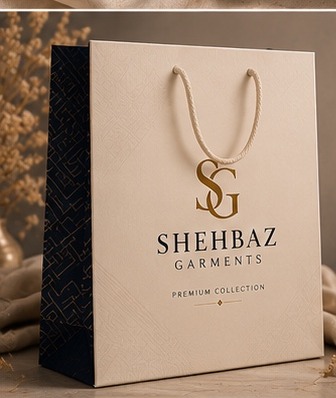 Shehbaz Garments cream shopping bag with rope handles