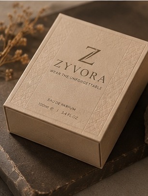 ZYVORA sand coloured drawer box with embossed pattern